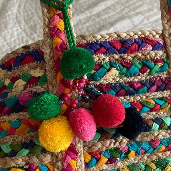 Colorful Woven Tote Bag - Picture 5 of 6